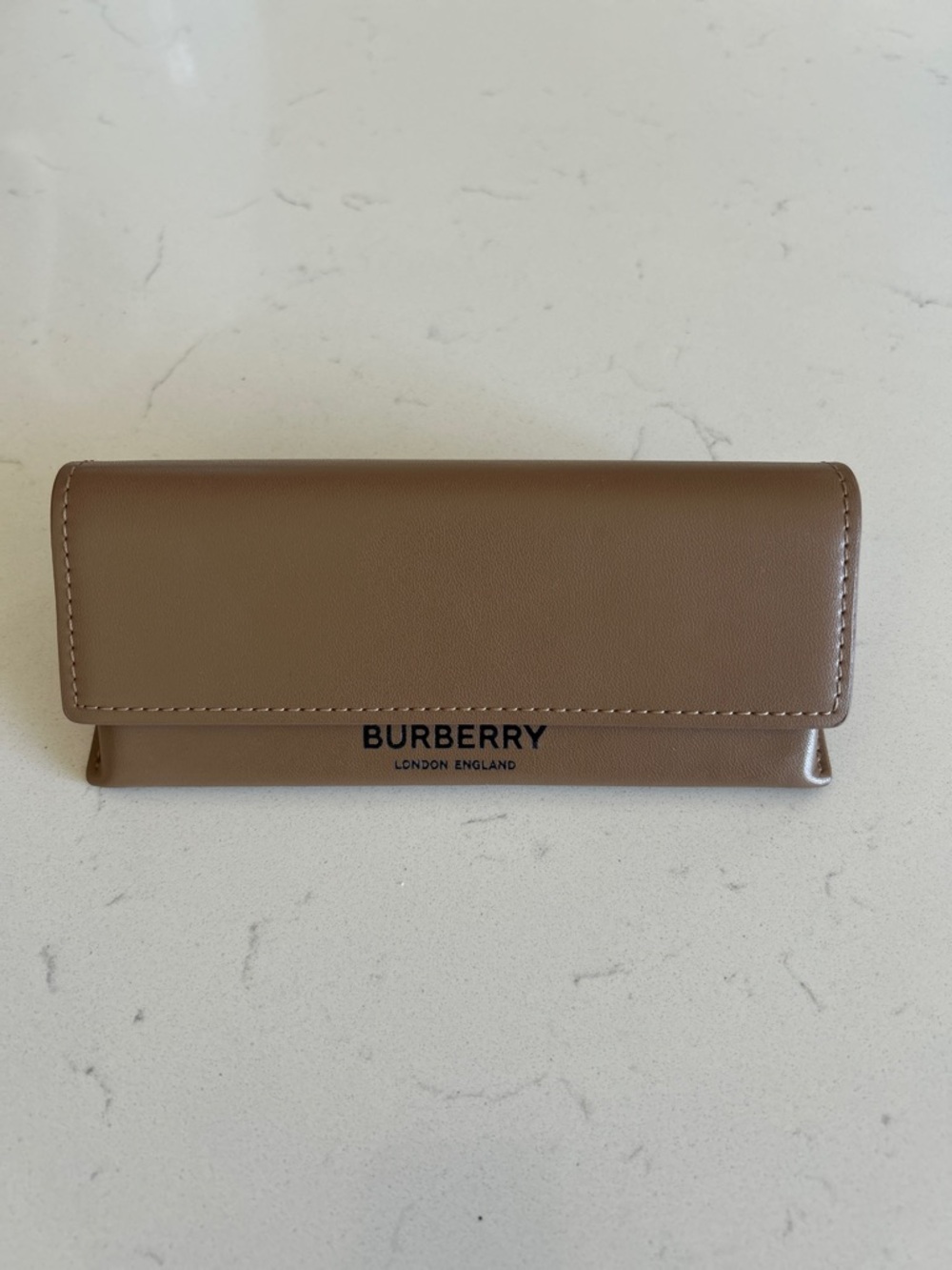 Burberry Neutral Leather Eyeware Case